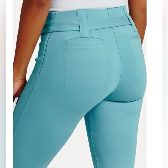 BetaBrand High Rise Lite Ponte Yoga Pants Teal Tartan Bluetiful Sz LP - Picture 4 of 7